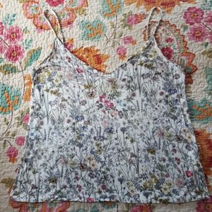 H&M Boxy Floral Knit Tank Top